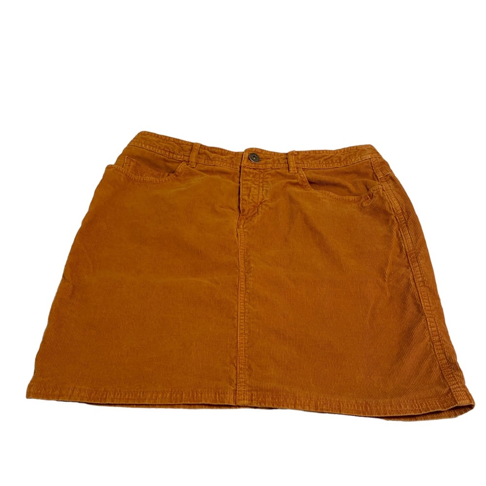 Gramicci Womens Corduroy Casual Skirt Front Back Pockets Brown Size 4